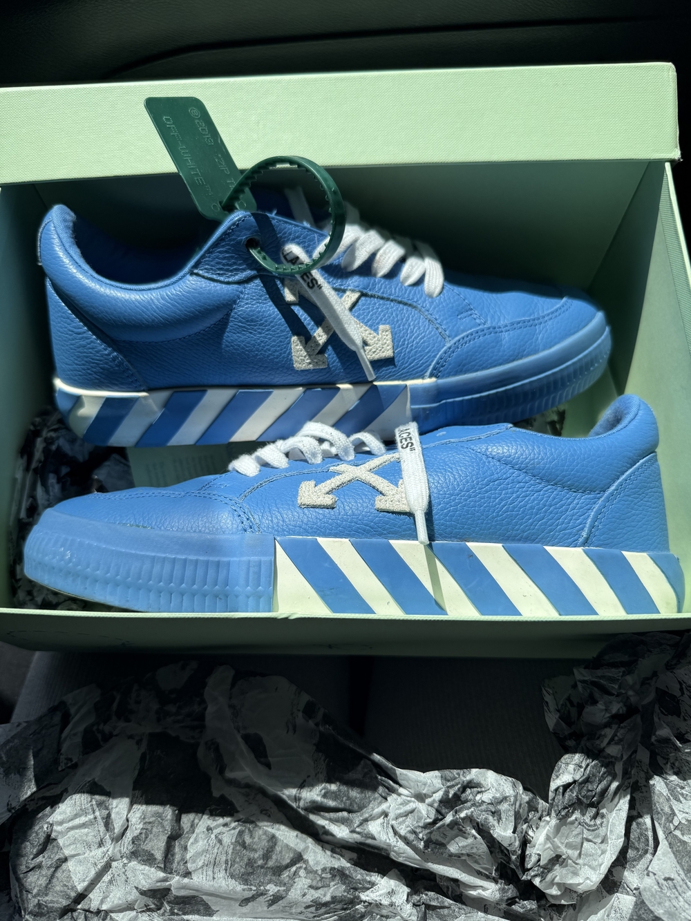 Off-White Kids Blue Low-Top Sneakers with White Accents